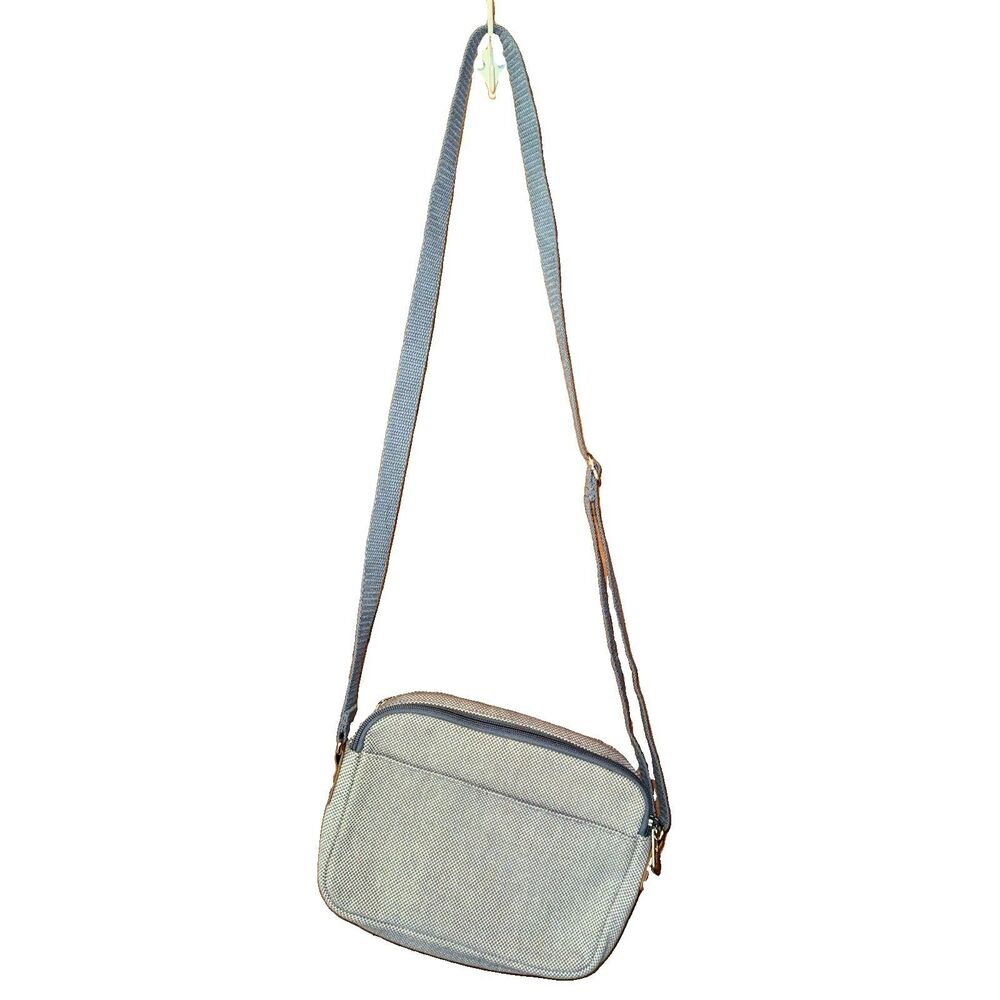 Thirty One All Zipped Up Crossbody Purse Two Tone Weave Adjustable Strap